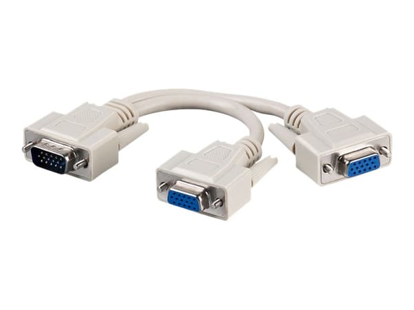 goobay - VGA-delare - HD-15 (VGA) (hona) till HD-15 (VGA) (hane) - tumskruvar