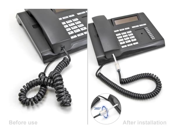 Delock - Telefonadapter - RJ-10 (P) till RJ-10 (R) vridbar - oskärmad - transparent, vit