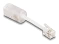 Miniatyrbild 1 av 5: Delock - Telefonadapter - RJ-10 (P) till RJ-10 (R) vridbar - oskärmad - transparent, vit