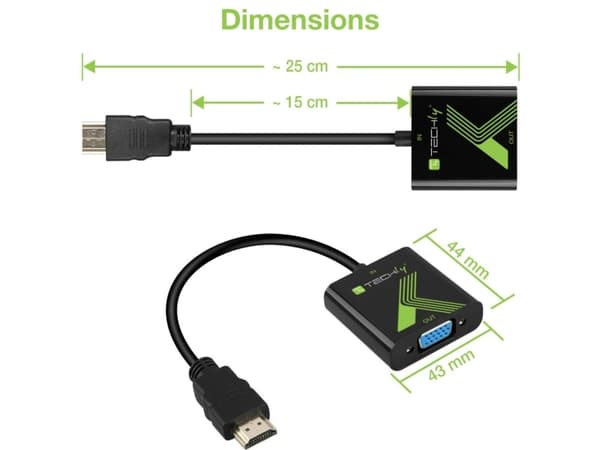 TECHly IDATA HDMI-VGA2 - Videotransformator - HDMI - VGA
