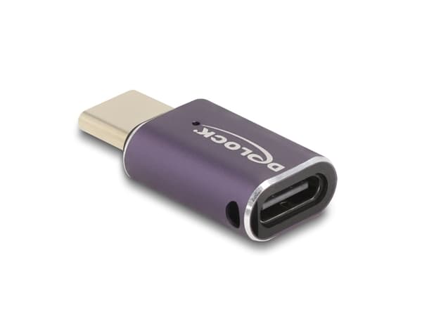 Delock - USB-adapter - 24 pin USB-C (hane) till 24 pin USB-C (hona) - Thunderbolt 4 - 48 V - 5 A - upp till 40 Gbps dataöverföringshastighet, USB-str