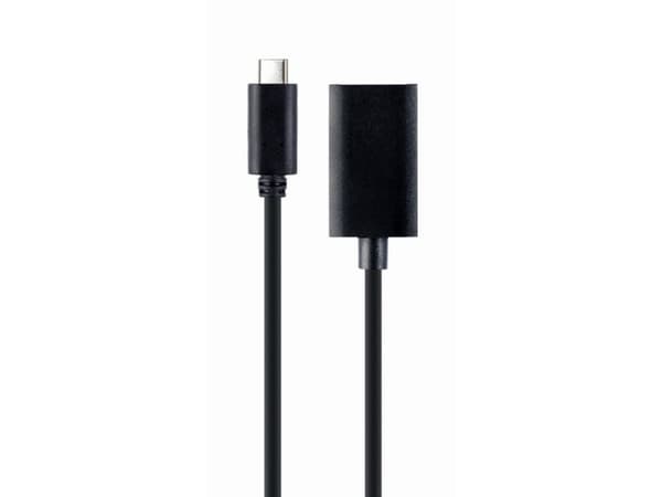 Cablexpert - Adapterkabel - 24 pin USB-C (hane) till DisplayPort (hona) - USB 3.1 - 15 cm - 4K60Hz UHD-stöd - svart