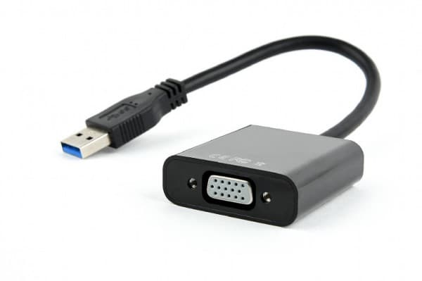 Cablexpert - Video adapter - USB-type A (hann) til HD-15 (VGA) (hunn) - USB 3.0 - 15 cm - svart