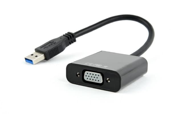 Cablexpert - Video adapter - USB-type A (hann) til HD-15 (VGA) (hunn) - USB 3.0 - 15 cm - svart