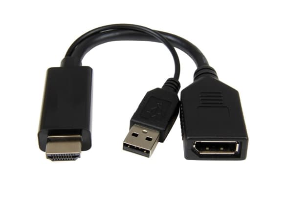 Cablexpert - Video adapter - DisplayPort hunn til HDMI, USB (kun strøm) hann - 10 cm - 4K 30Hz støtte, aktiv