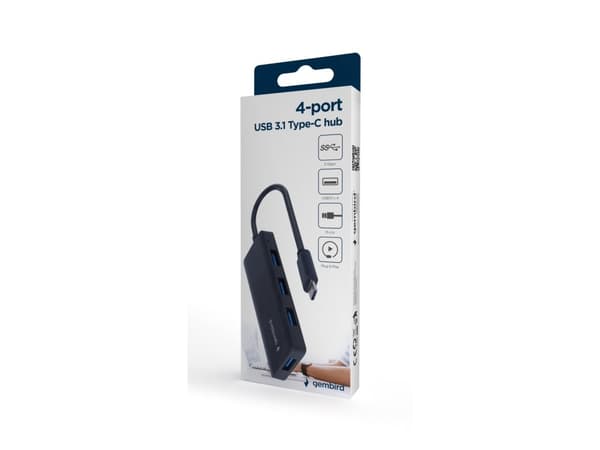 Gembird UHB-CM-U3P4-02 - Hubb - typ-C - 4 x USB 3.1 Gen 1 - skrivbordsmodell