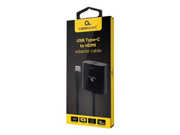 Gembird A-CM-HDMIF-04, 2.0/3.2 Gen 2 (3.1 Gen 2), USB Type-C, HDMI-utgang Sort