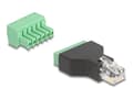 Pikkukuva 1 / 4: DeLOCK 66590, RJ12, 6 pin terminal block, Black, Green
