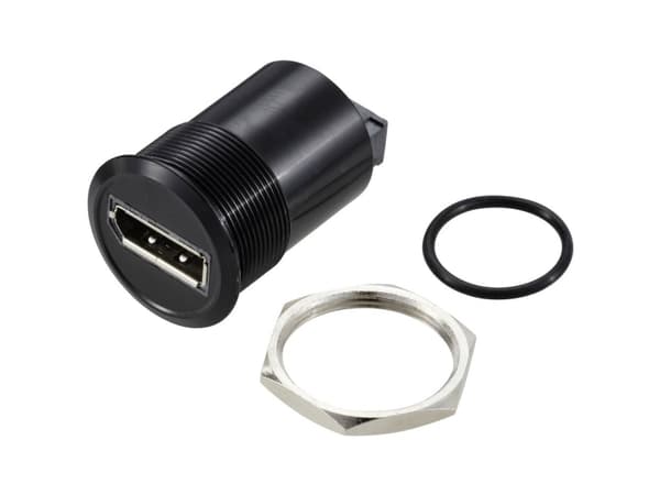 TRU COMPONENTS TC-11980480 Display Port 1,2 Panel-adapter bøsning DisplayPort-bøsning - DisplayPort-bøsning Sort Indhold: 1 stk
