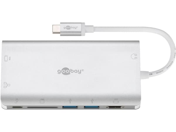 goobay multiport adapter - - silver