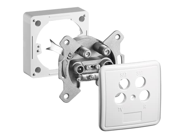 goobay 4-veis antenne-veggkontakt - Antennekontakt - veggmonterbar - 2 dBi Hvit