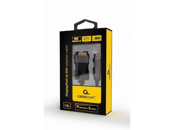 Gembird CC-DPM-DVIM-4K-6, 1,8 m, DisplayPort, DVI, Hankjønn, Hankjønn, Rett