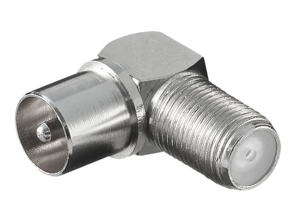 goobay - RF-adapter - IEC-kobling hann til F-kopling hunn - 90°-kontakt