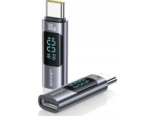 Adapter USB Usams USAMS Adapter AU18 USB-C - USB-C Digital Display 100W stalowy/aluminium SJ682TC01 (US-SJ682)