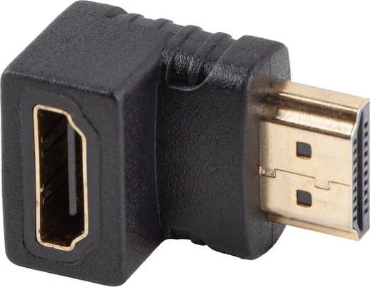 Lanberg - HDMI-adapter - HDMI hane till HDMI hona nedåtvinklad - svart - stöd för 4K (3840 x 2160)
