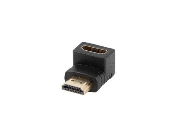 Lanberg - HDMI-adapter - HDMI hane till HDMI hona nedåtvinklad - svart - stöd för 4K (3840 x 2160)