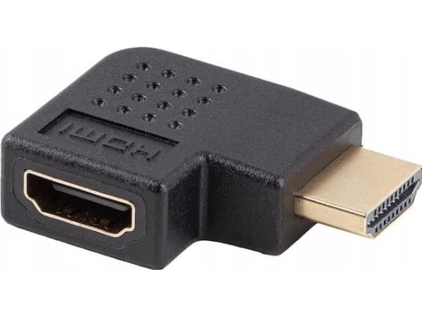 Lanberg - HDMI-adapter - HDMI hane till HDMI hona vänstervinklad - svart - stöd för 4K (3840 x 2160)