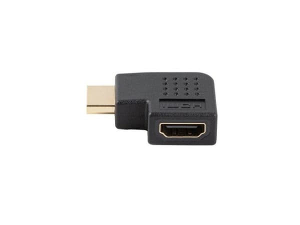 Lanberg - HDMI-adapter - HDMI hane till HDMI hona vänstervinklad - svart - stöd för 4K (3840 x 2160)