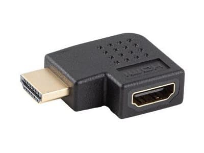 Lanberg - HDMI-adapter - HDMI hane till HDMI hona vänstervinklad - svart - stöd för 4K (3840 x 2160)