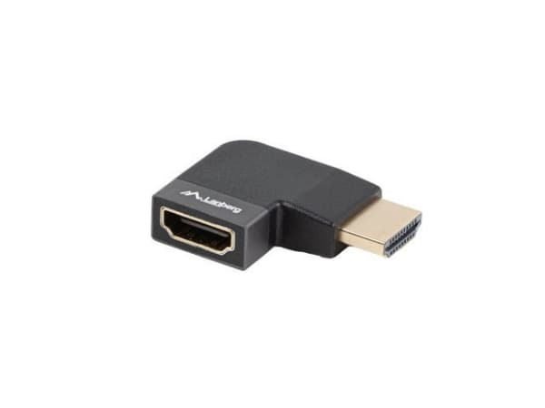 Lanberg - HDMI-adapter - HDMI hann til HDMI hunn høyrevinklet - sølv - støtte for 8K UHD (7680 x 4320)