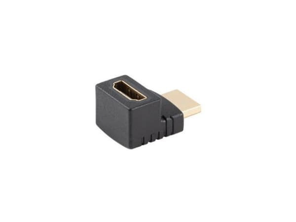 Lanberg - HDMI-adapter - HDMI hann til HDMI hunn oppvinklet - svart - 4K(3840 x 2160) støtte