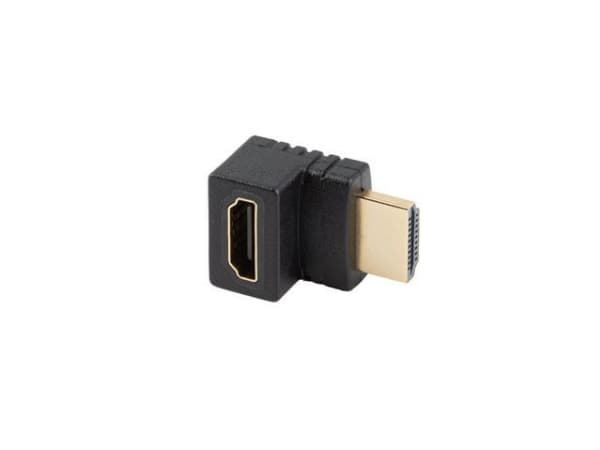 Lanberg - HDMI-adapter - HDMI hann til HDMI hunn oppvinklet - svart - 4K(3840 x 2160) støtte