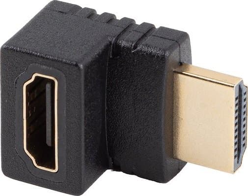 Lanberg - HDMI-adapter - HDMI hann til HDMI hunn oppvinklet - svart - 4K(3840 x 2160) støtte