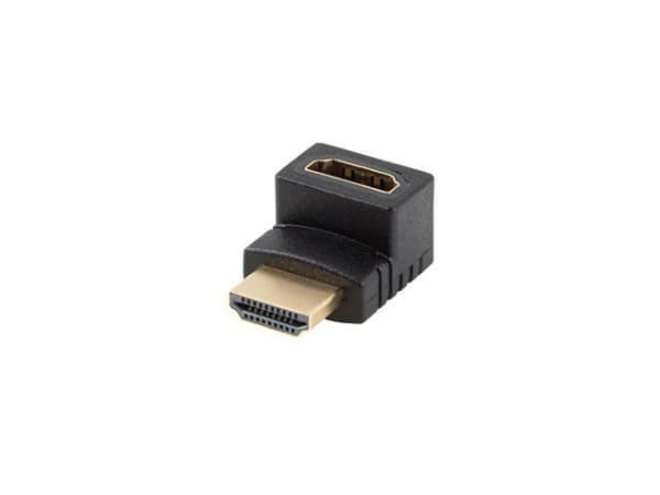 Lanberg - HDMI-adapter - HDMI hann til HDMI hunn oppvinklet - svart - 4K(3840 x 2160) støtte