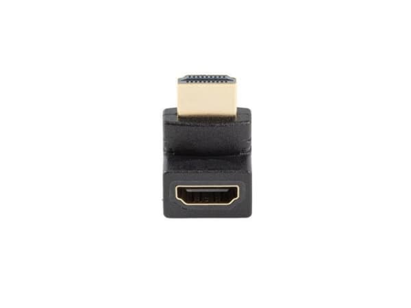 Lanberg - HDMI-adapter - HDMI hann til HDMI hunn oppvinklet - svart - 4K(3840 x 2160) støtte