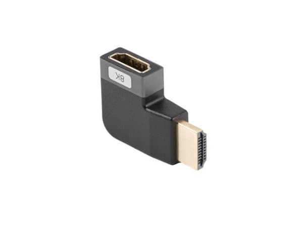 Lanberg - HDMI-adapter - HDMI hane till HDMI hona vänstervinklad - silver - 8K UHD-stöd (7680 x 4320)