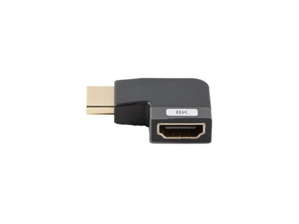 Lanberg - HDMI-adapter - HDMI hane till HDMI hona vänstervinklad - silver - 8K UHD-stöd (7680 x 4320)