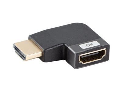Lanberg - HDMI-adapter - HDMI hane till HDMI hona vänstervinklad - silver - 8K UHD-stöd (7680 x 4320)