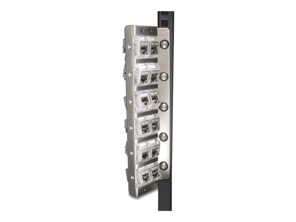 Delock - Modular insert holder (vertikal) - tiltable - rackmonterbar, veggmonterbar - sølv - 10"/19" - 12 porter