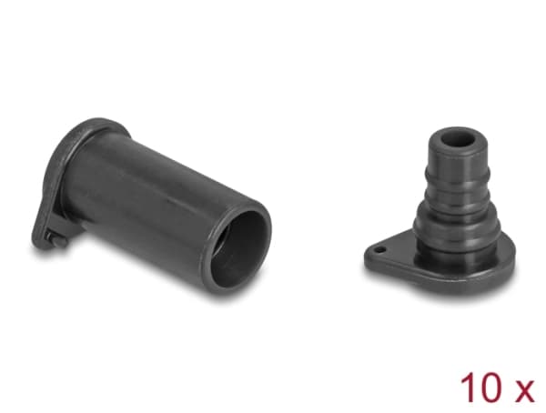 Delock - Støvdekke for kontakt - DL4, for male and female, silicone, 2-parts - svart (en pakke 10)