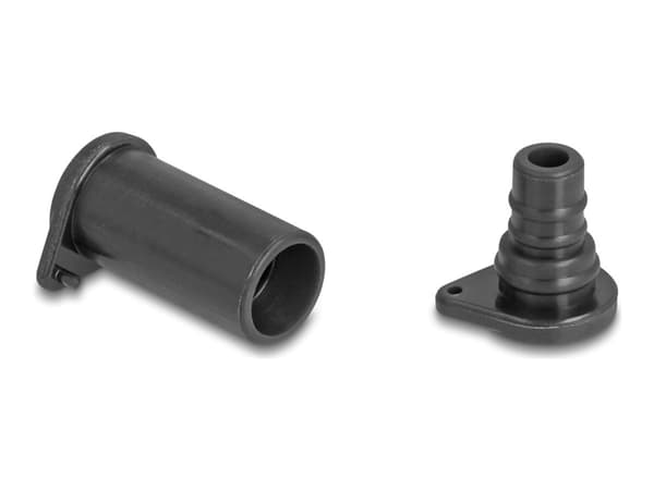 Delock - Støvdekke for kontakt - DL4, for male and female, silicone, 2-parts - svart (en pakke 10)