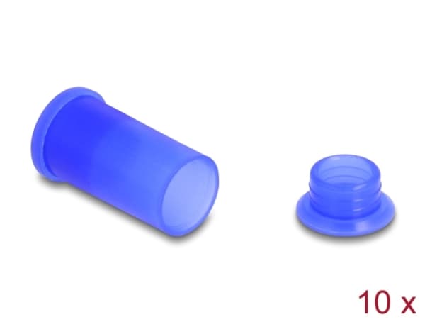 Delock - Støvdekselsett for kontakt - for solar male and female connector, silicone, 2-parts - blå (en pakke 10)