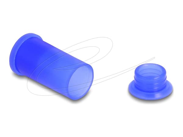 Delock - Støvdekselsett for kontakt - for solar male and female connector, silicone, 2-parts - blå (en pakke 10)