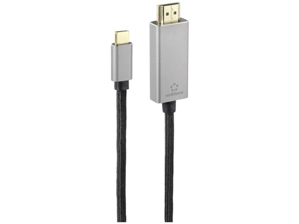 Renkforce RF-4995148, USB-C, HDMI-A, 1 m, Sort