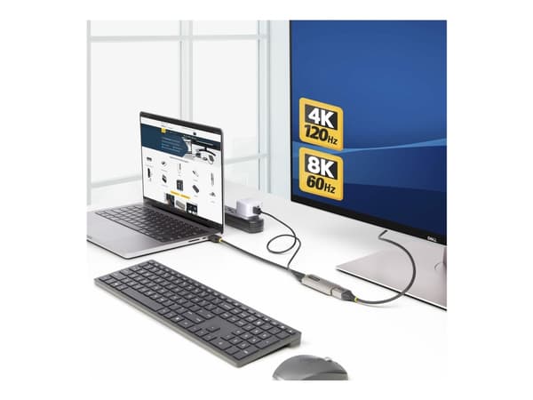 StarTech.com HDMI to DisplayPort Adapter, 8K 60Hz, Active Video Converter - Adapterkabel - HDMI han til DisplayPort hun - 30 cm - avaruusharmaa - akt