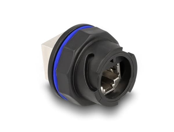 Delock RJ45 Cat.6A paneeli liitin musta - Verkko (67048)