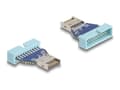 Miniatyrbild 1 av 2: Delock - Intern USB-adapter - 19-stifts USB 3.1-kontakt (hane) till 20 pin USB Typ E (hane) - upp till 10 Gbps dataöverföringshastighet