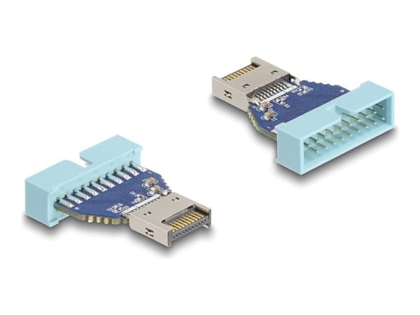 Delock - Intern USB-adapter - 19-stifts USB 3.1-kontakt (hane) till 20 pin USB Typ E (hane) - upp till 10 Gbps dataöverföringshastighet