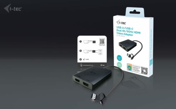 i-Tec - Videokort - 24 pin USB-C hane till HDMI hona - 27 cm - 4K60Hz stöd