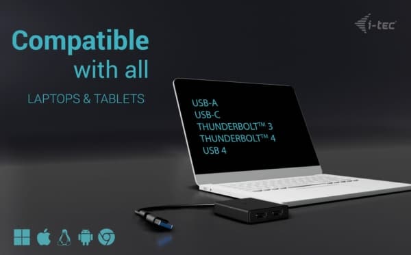 i-Tec - Videokort - 24 pin USB-C hane till HDMI hona - 27 cm - 4K60Hz stöd