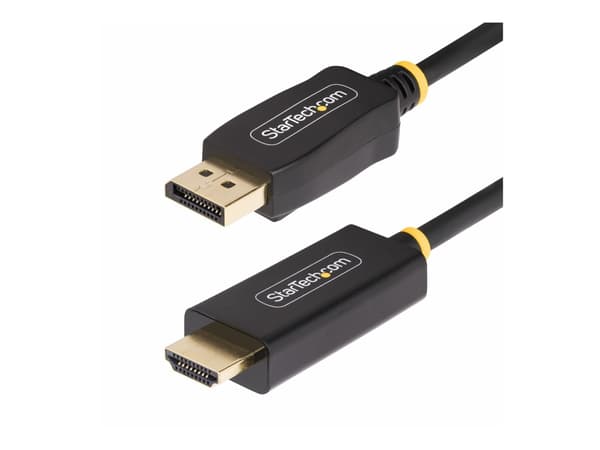 StarTech.com 3.3ft (1m) DisplayPort to HDMI Adapter Cable, 4K 60Hz with HDR, DP to HDMI 2.0b, Active Video Converter, DisplayPort Desktop to HDMI Mon