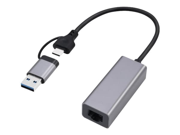Cablexpert - Nettverksadapter - USB 3.1 Gen 1 - 10/100/1000/2500Base-T x 1 - romgrå Sort, Grå