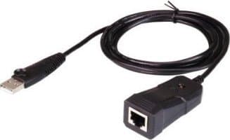ATEN UC232B-AT, USB Type-A, RJ-45, Sort, Kraft indikator, 0 - 40 °C, -20 - 60 °C Sort