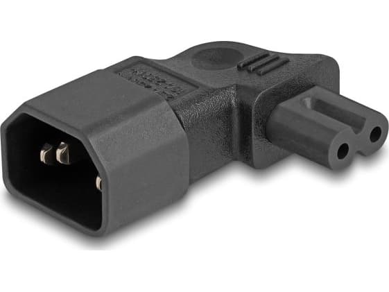 DeLOCK verkkovirtasovitin IEC 60320 - C14 - C7 pistorasiaan 2,5 A 90°, Sort