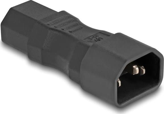 DeLOCK verkkovirtasovitin IEC 60320 - C14-C13 pistorasia 10 A suora, Sort