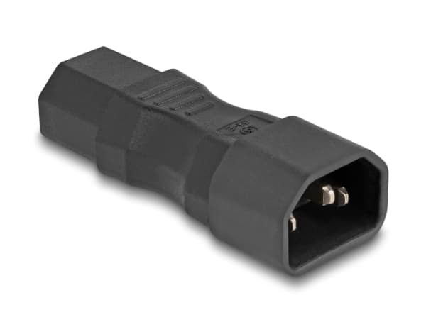 DeLOCK verkkovirtasovitin IEC 60320 - C14-C13 pistorasia 10 A suora, Sort